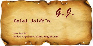 Gelei Jolán névjegykártya